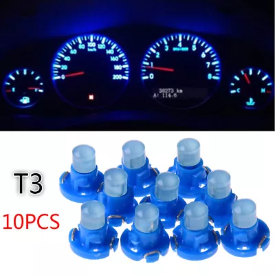 10x T3 Led Bulb Instrument Dash Dashboard Gauge Base Lamp Light Blue   NTA Y_>' • $14.42